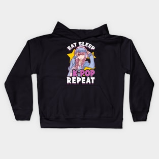 Cute & Funny Eat Sleep K-Pop Repeat Korean Music Kids Hoodie